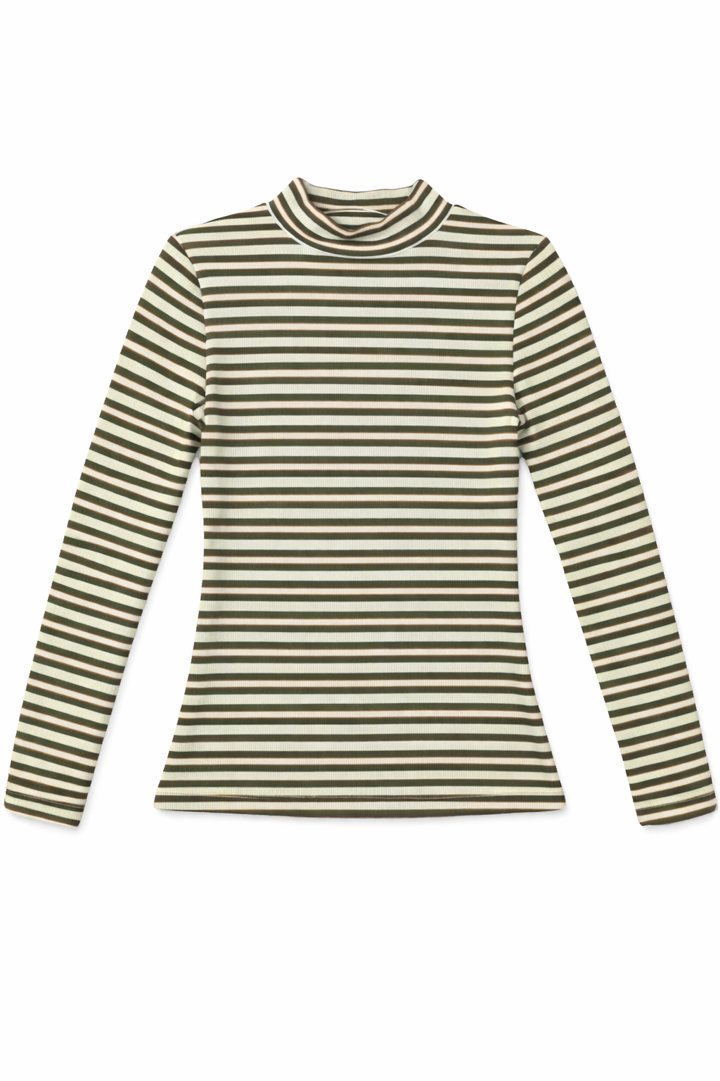 Stripped Mock Neck Tee by Riff