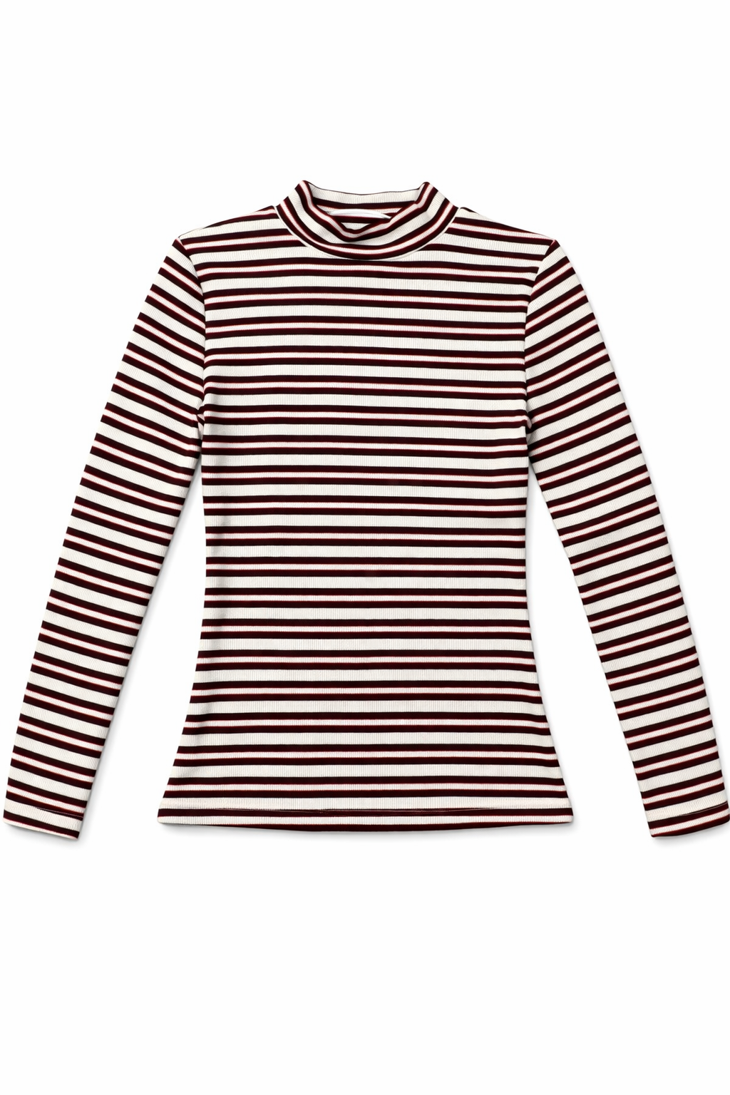 Stripped Mock Neck Tee by Riff