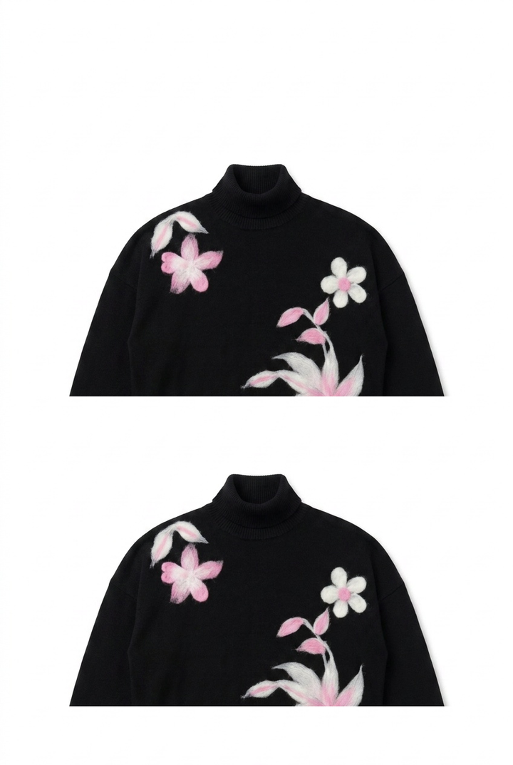 Black Knit Turtle Neck 206