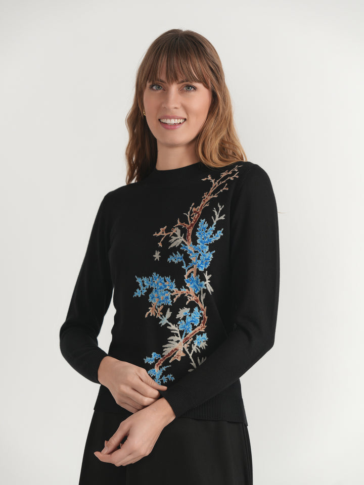 Shirred Mock Neck Sweater 305