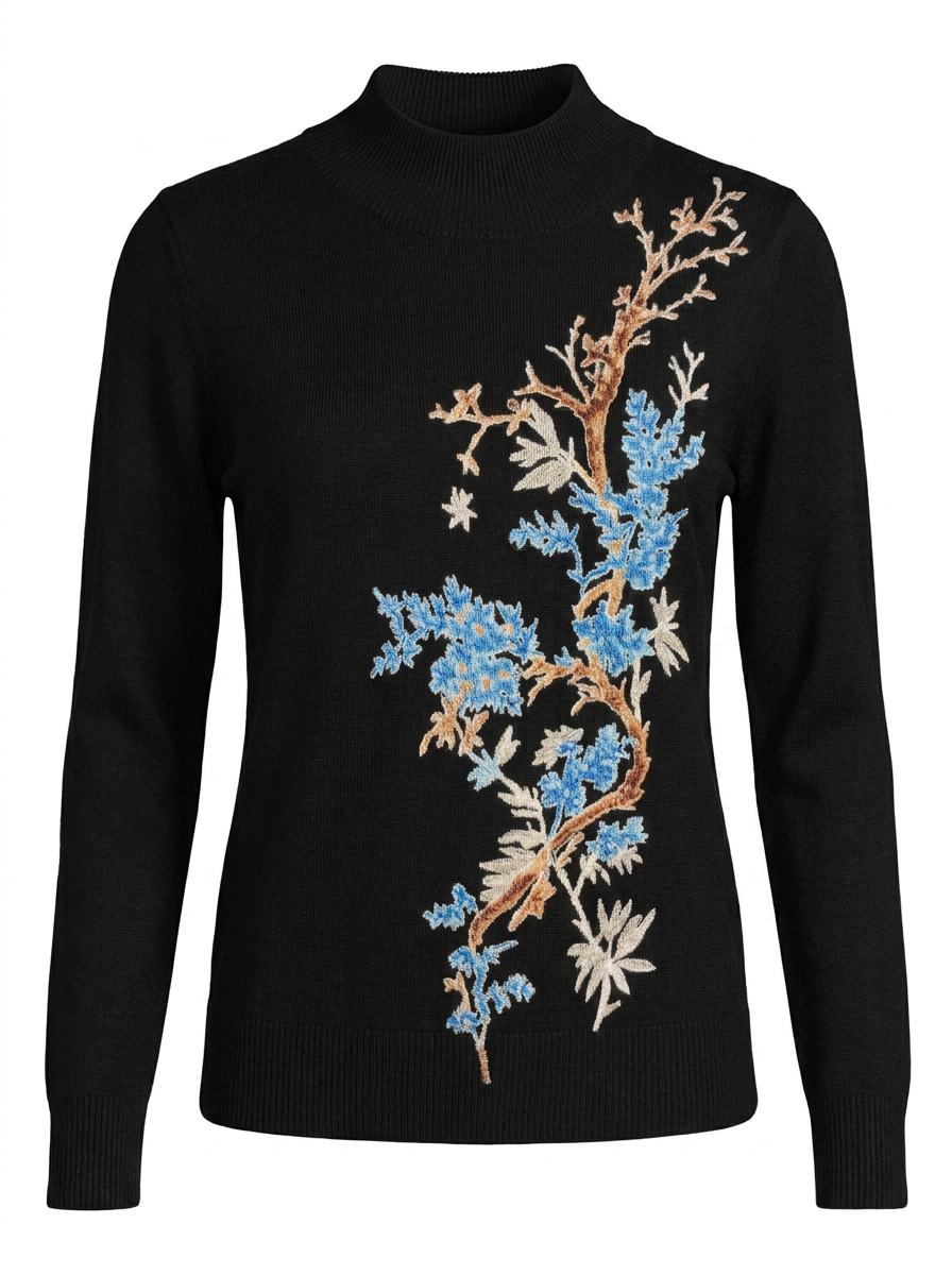Shirred Mock Neck Sweater 305