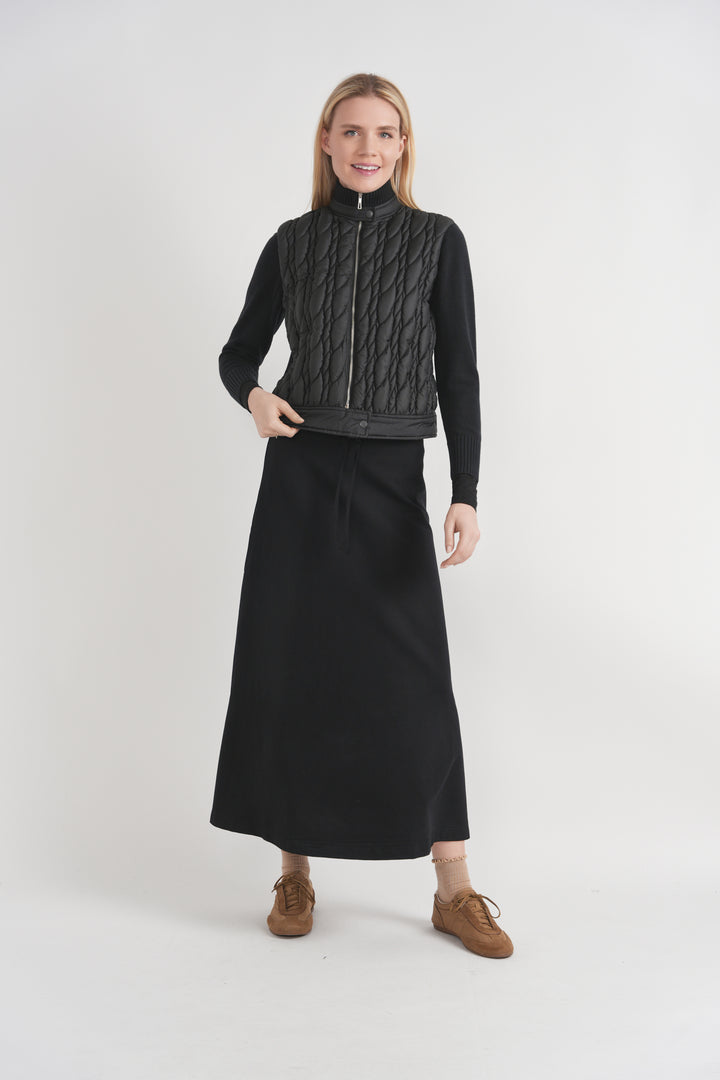 Zip up Knit Quilt Sweater 344
