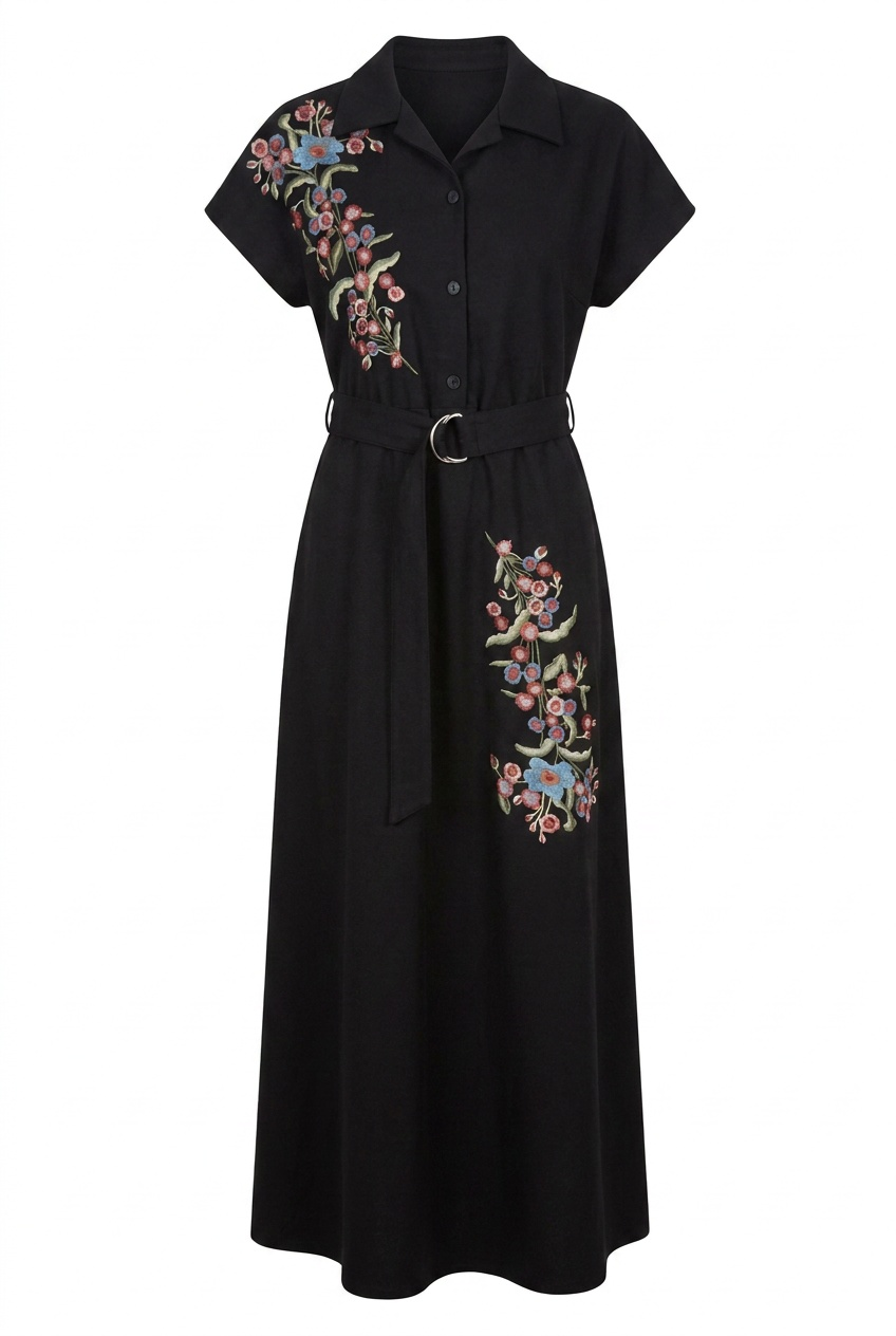 Wool Embroidered Jumper Dress 363