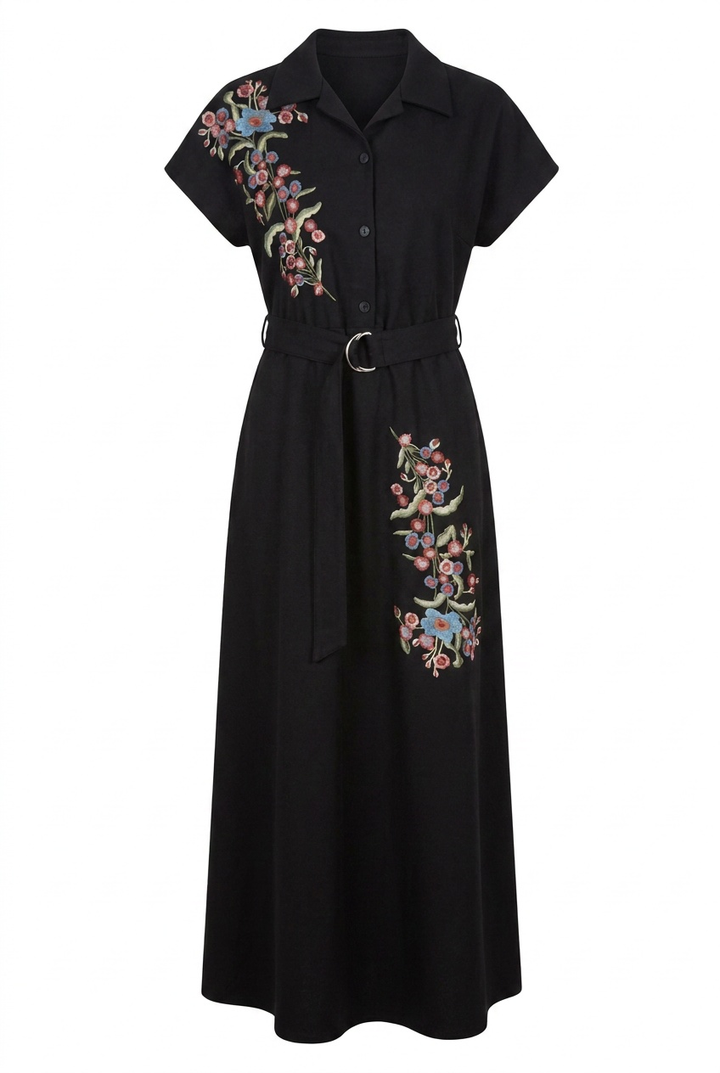 Wool Embroidered Jumper Dress 363