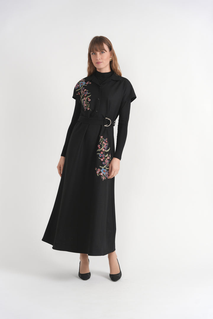 Wool Embroidered Jumper Dress 363