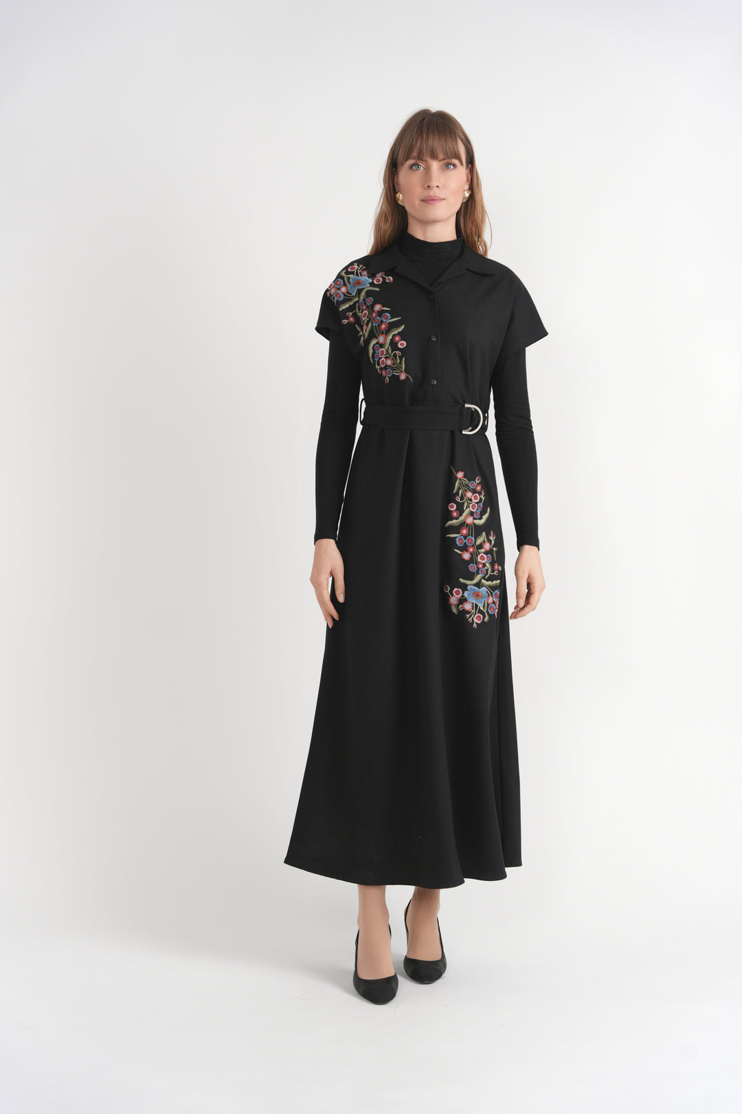 Wool Embroidered Jumper Dress 363