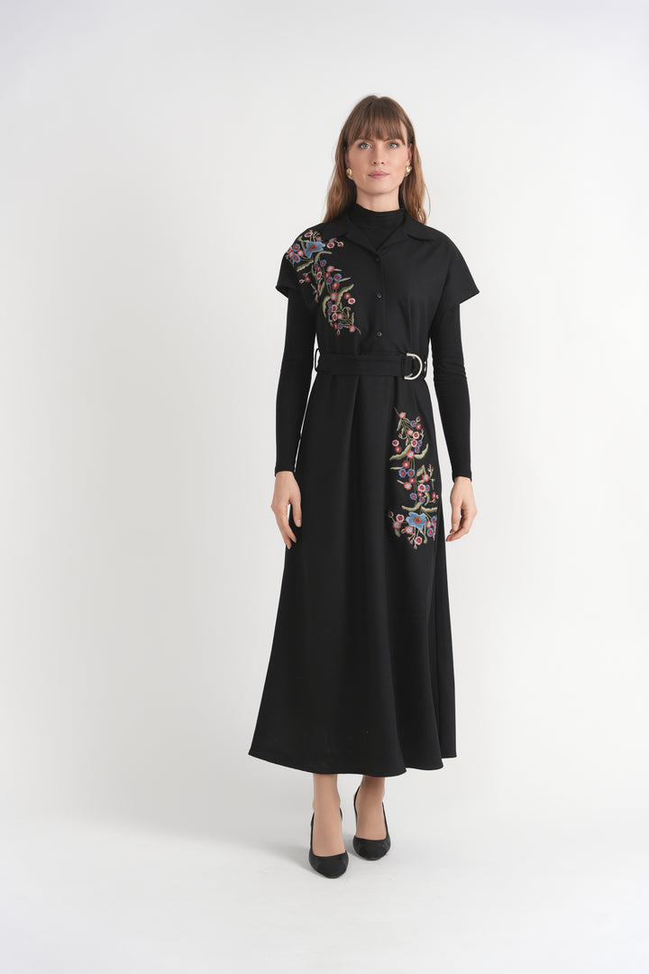 Wool Embroidered Jumper Dress 363