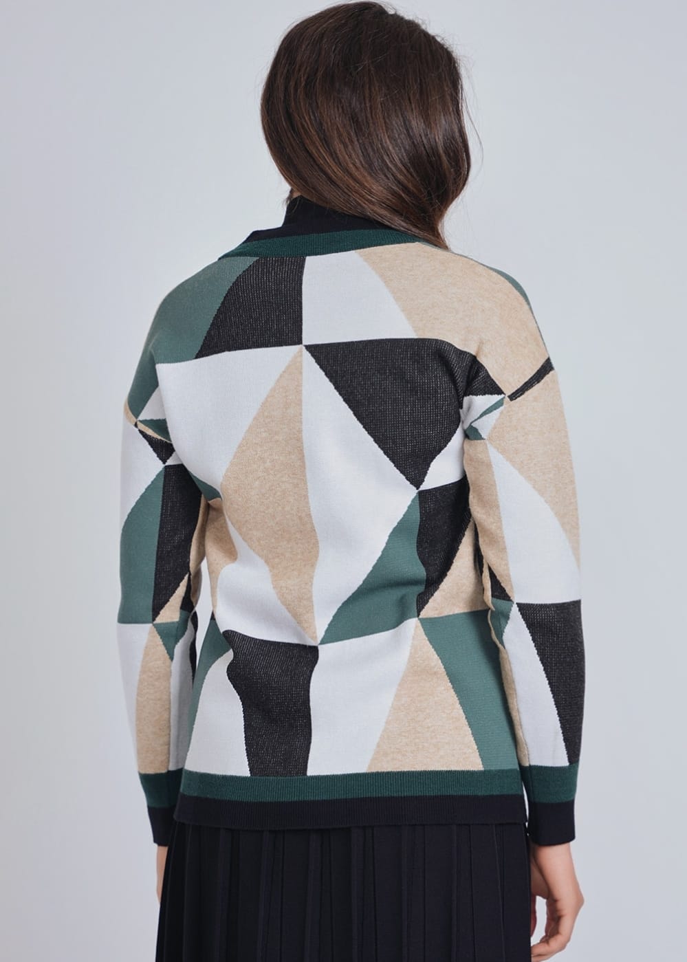 Triangle Pattern V Neck Sweater 751