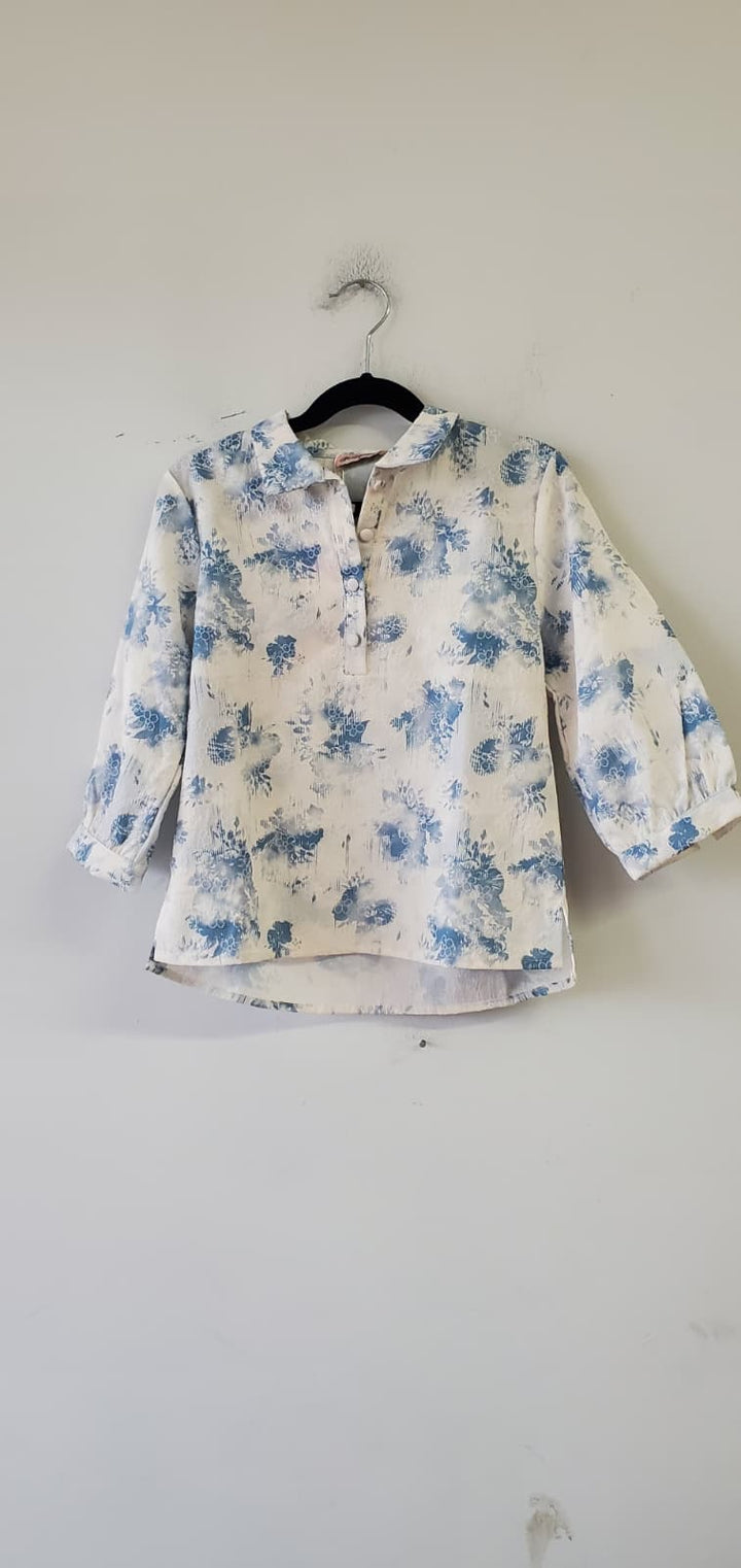 Blue White Flower Print FCG -41/42