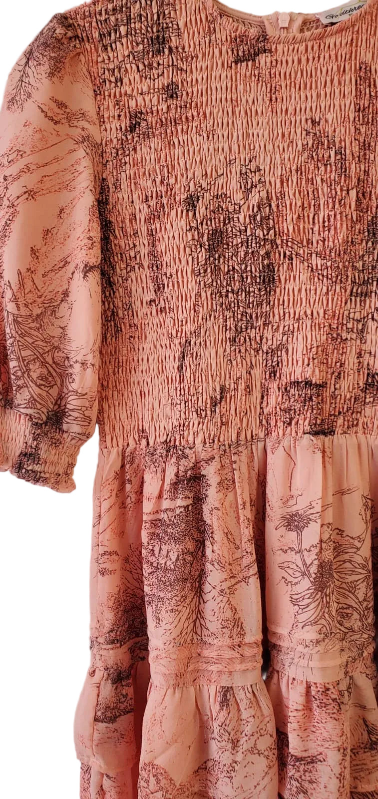 Printed Smocked Dress FCG-74