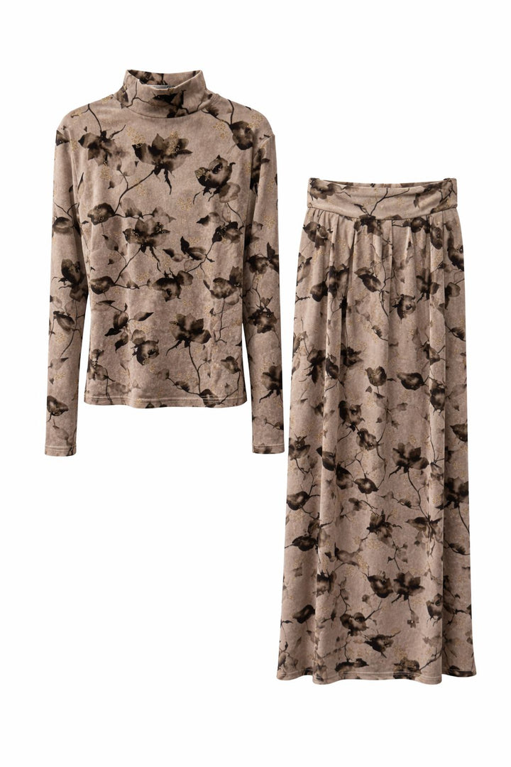 Brown Velvet Floral Set 314/31