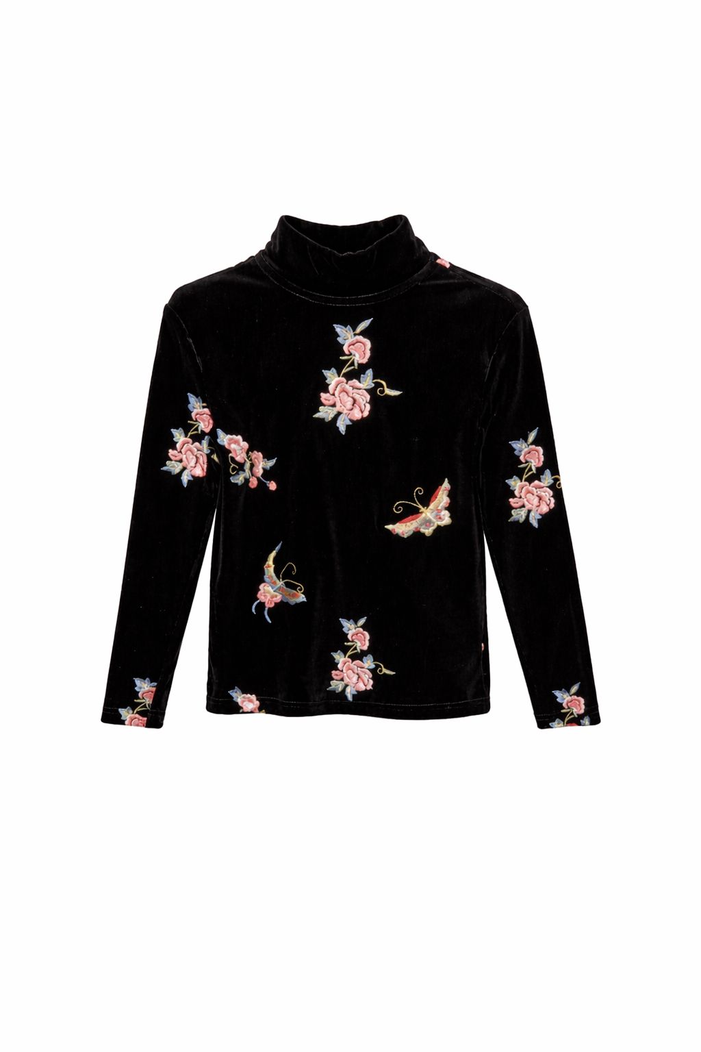 Embroidered Black Velvet Set 131