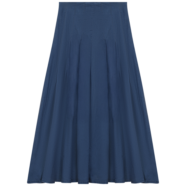 Midi Denim Pleated Skirt 2660