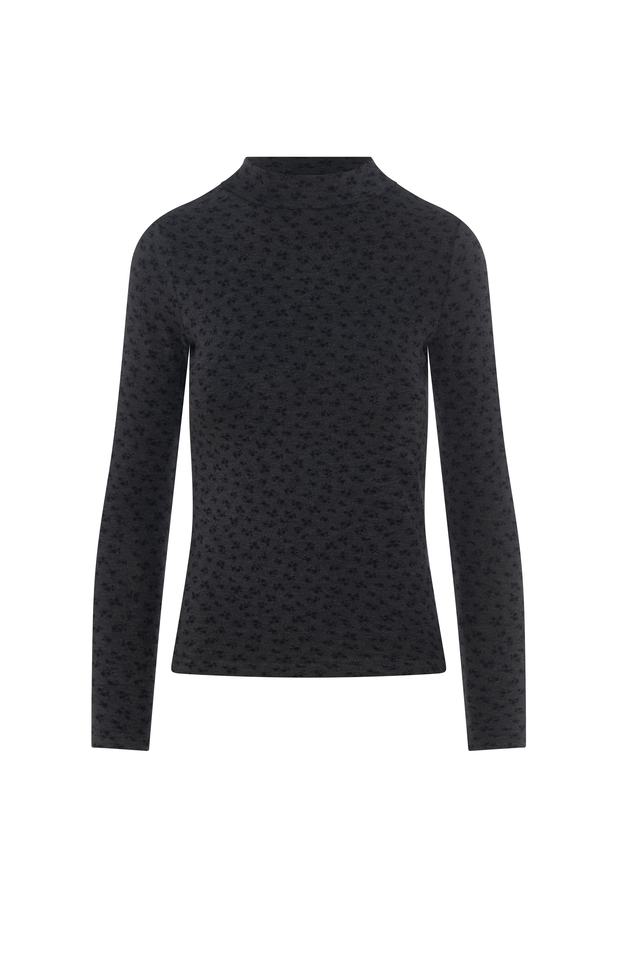 Printed Mock Neck Tee by Riff 1716