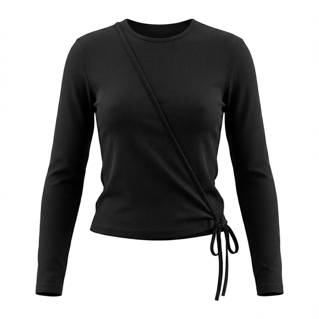 Ribbed Wrap Top 2082