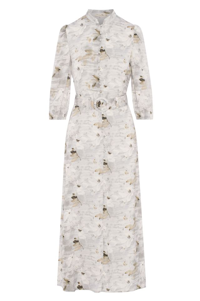 Cream Printed Button Dress 1918