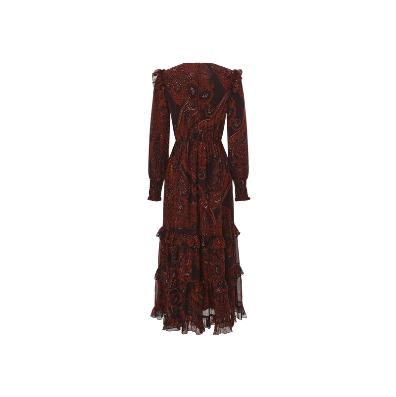 Paisley Ruffle Smocked Dress