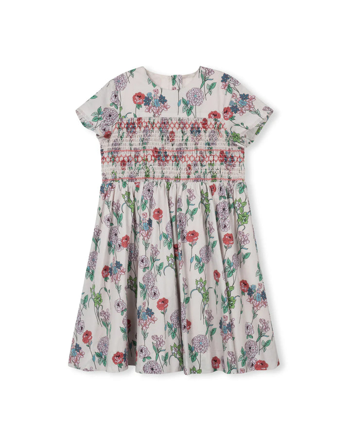 Ezzie Floral Printed Smocking Dress