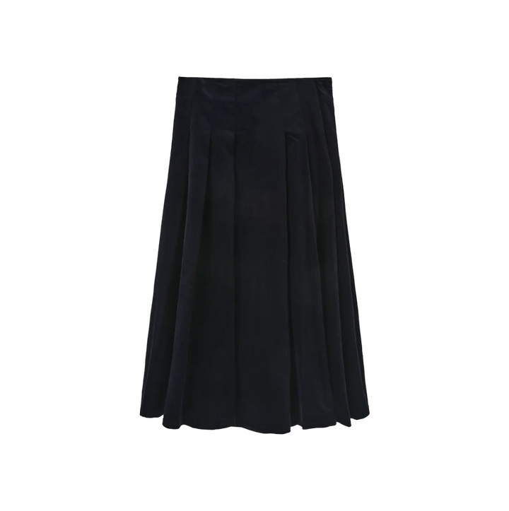 Corduroy Combo Pleated Skirt