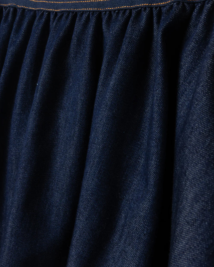 Denim Wide Elastic Band Skirt