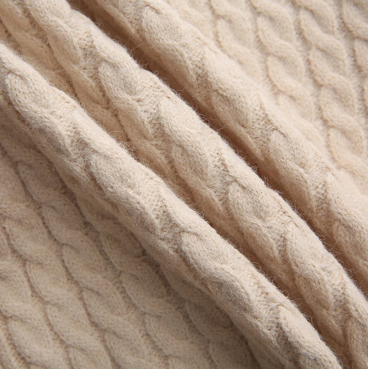Cable Knit Bow Closure Cardigan