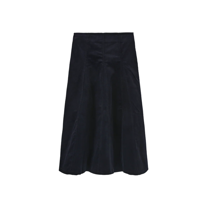 Corduroy Panel Midi Skirt