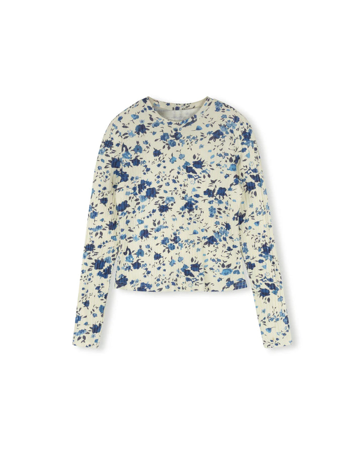 Floral Printed Ribbed Tee