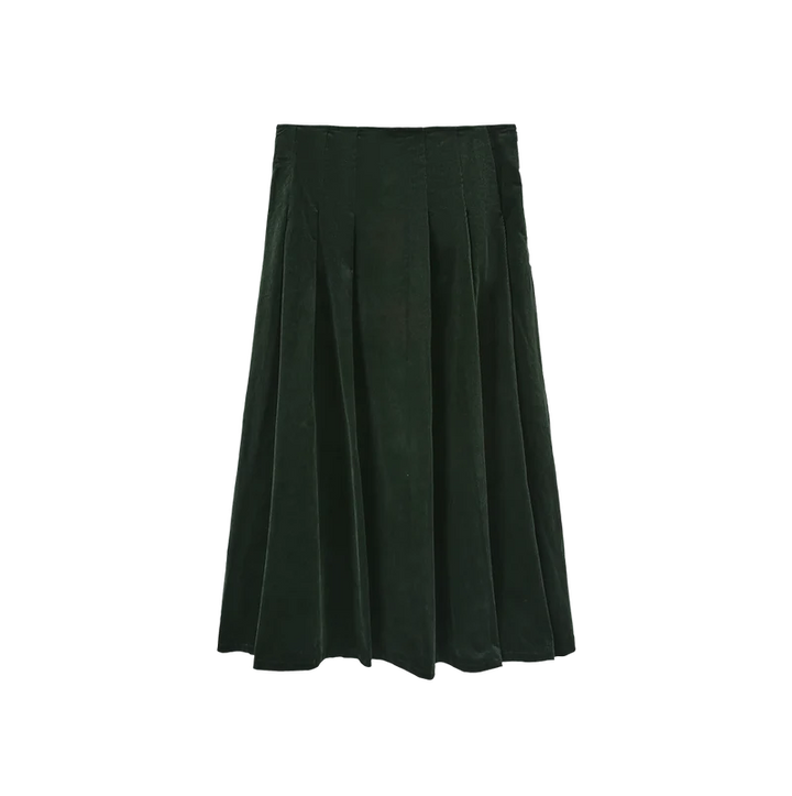 Corduroy Combo Pleated Skirt