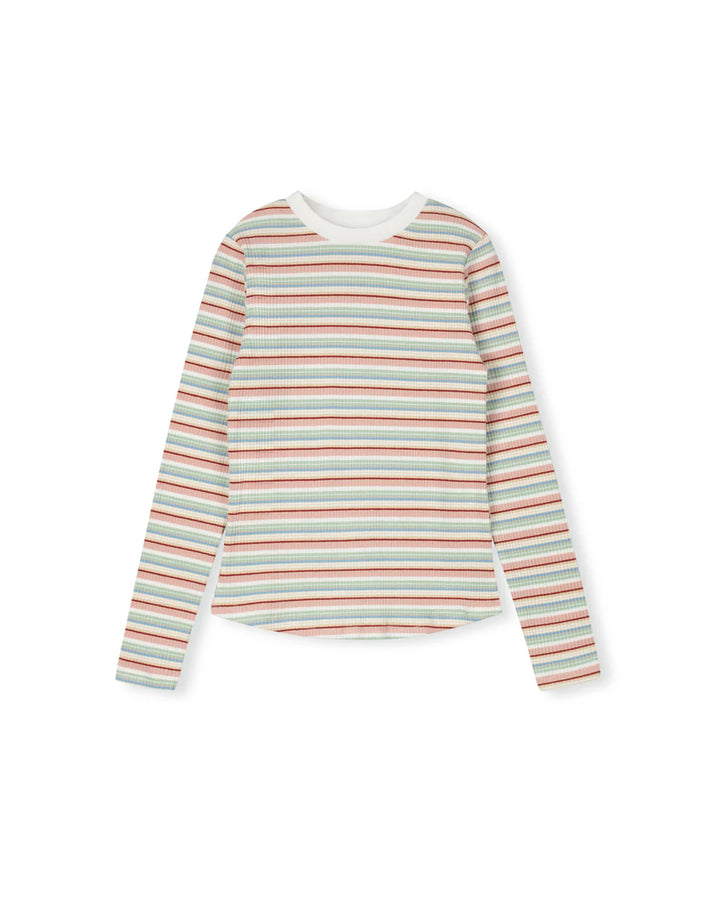 Multi Striped  Ribbed T- shirt