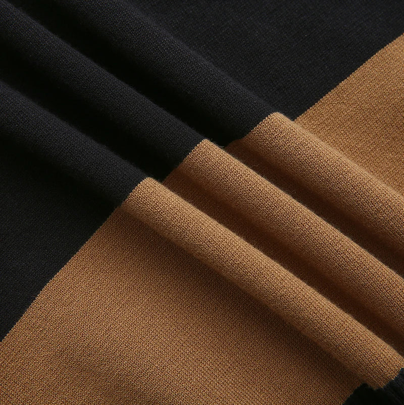 Stripe Contrast Collar Knit Sweater