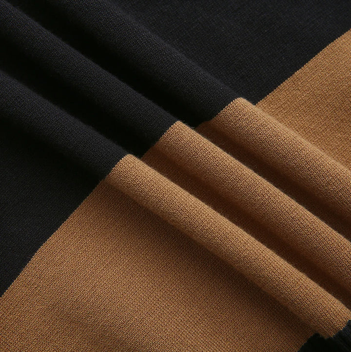 Stripe Contrast Collar Knit Sweater