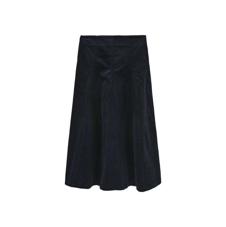 Corduroy Panel Midi Skirt