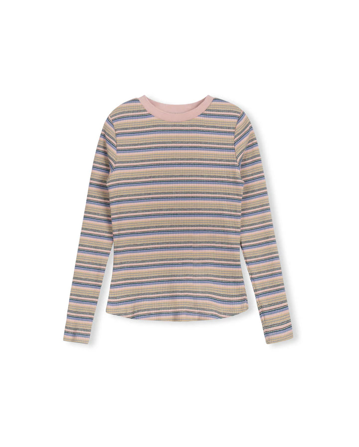 Multi Striped  Ribbed T- shirt