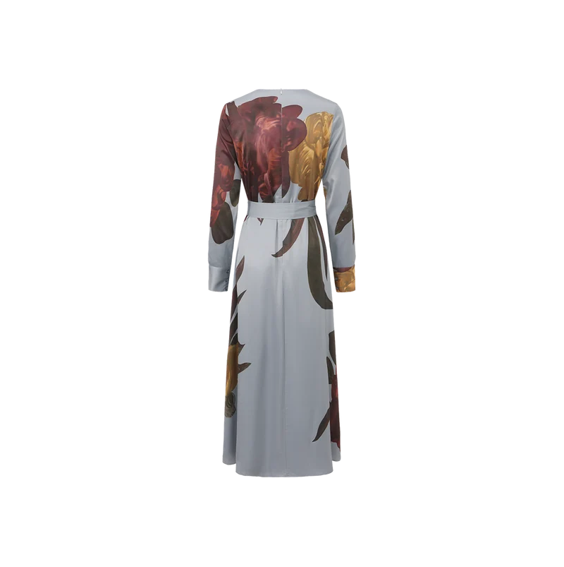 Silk Flower Printed Dress