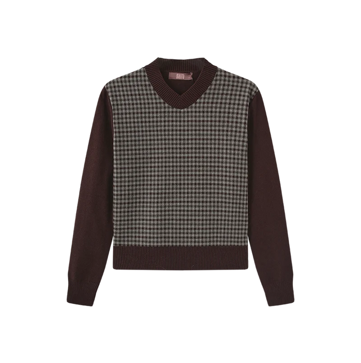 Carol Plaid Knit Sweater