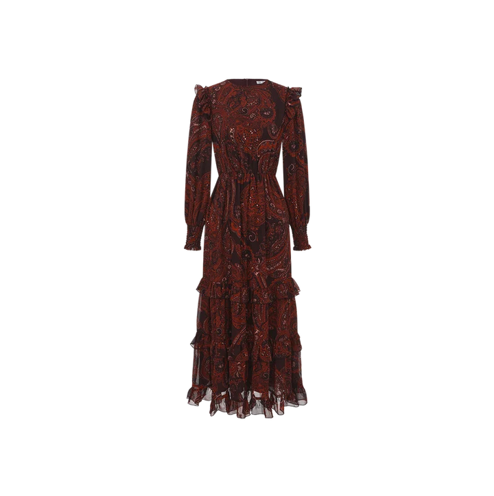 Paisley Ruffle Smocked Dress