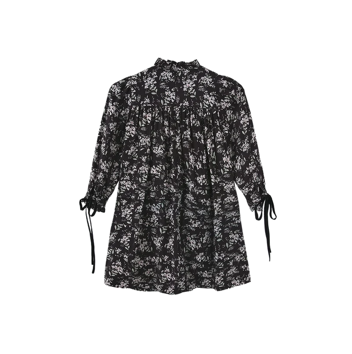 Ruffle Neck Floral Dress