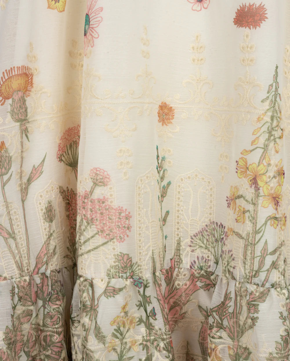 Floral Scatter Embroidery Dress