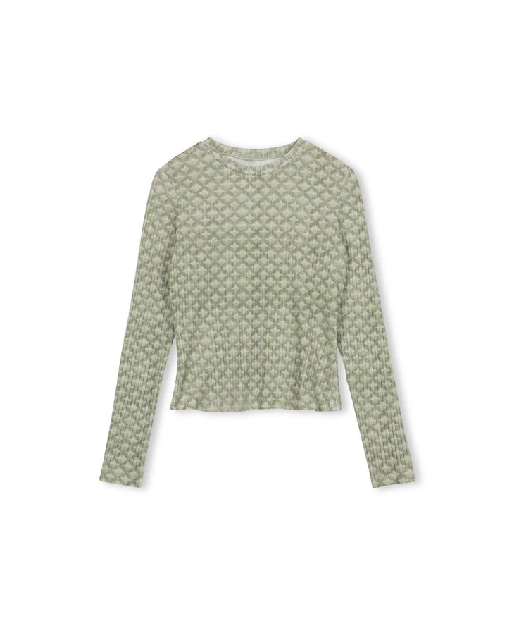 Floral Printed Ribbed Tee