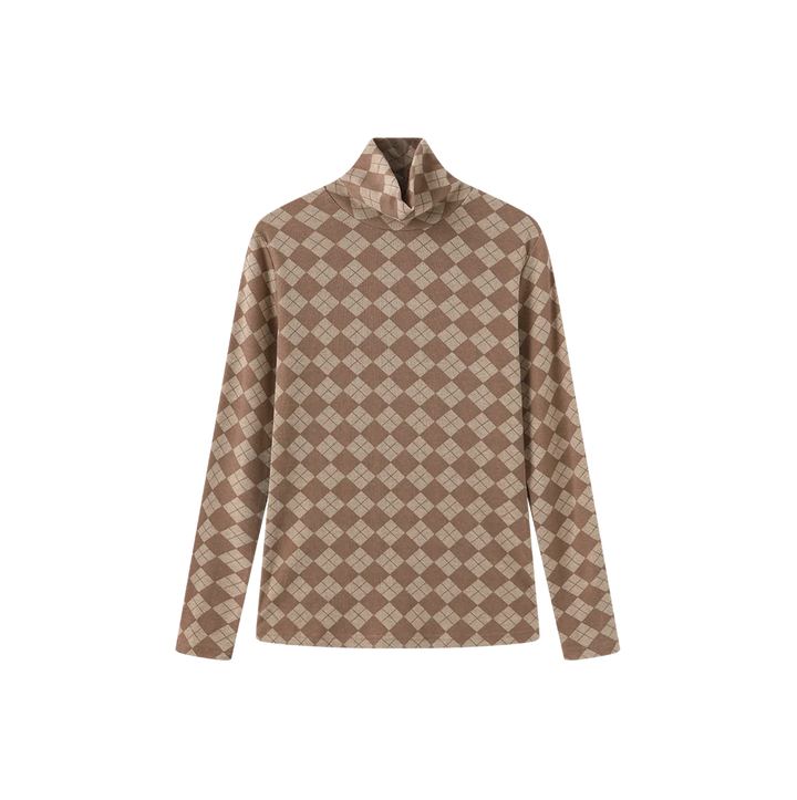 Argyle Print Turtleneck