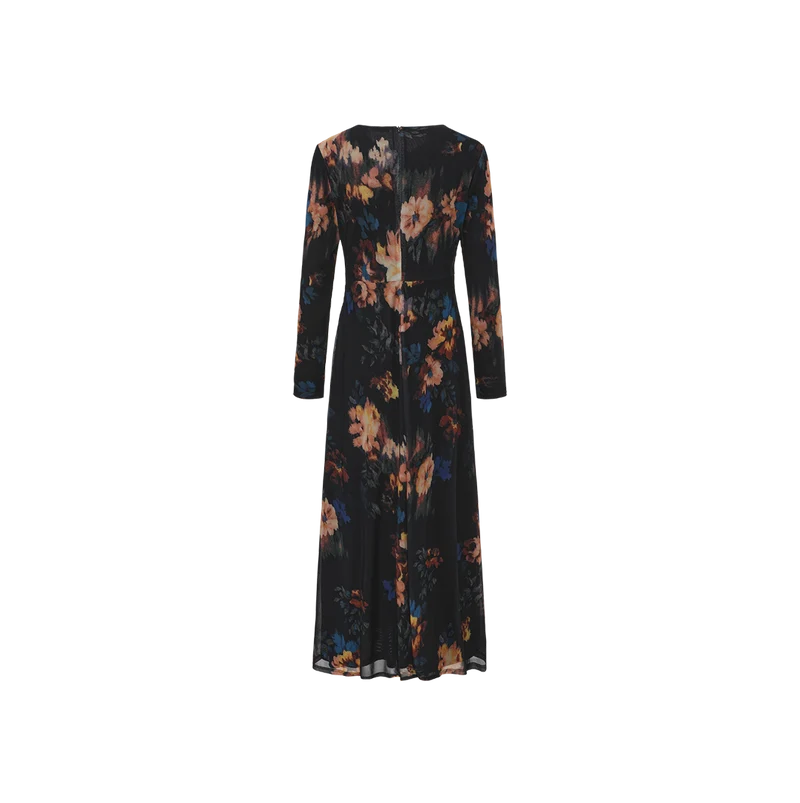 Floral Mesh Twist Dress