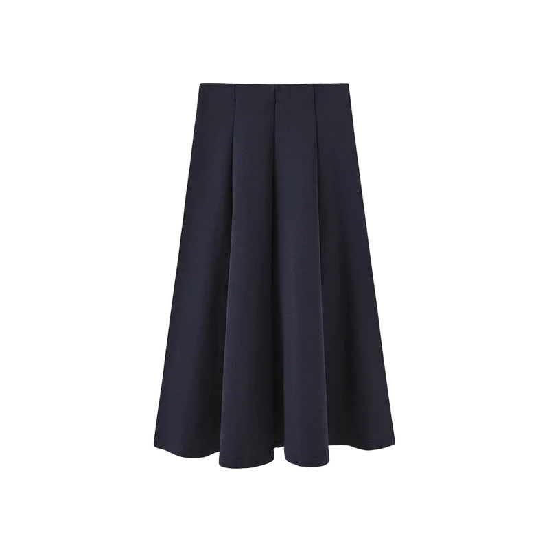 Sweatshirt Paneled Midi Skirt