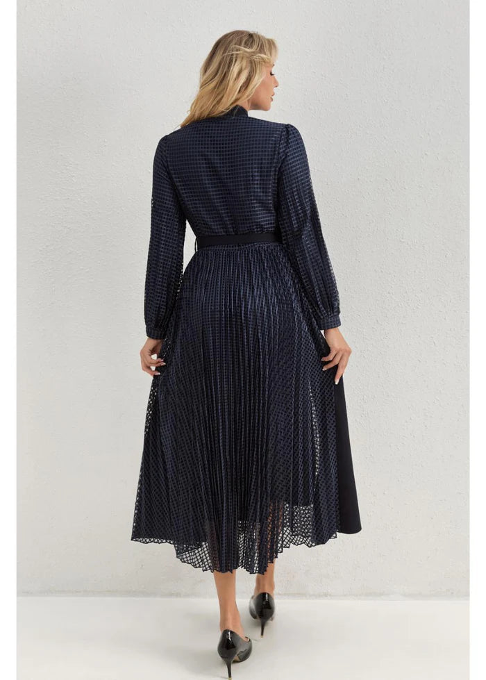 Navy Waffle Mesh Dress 4332