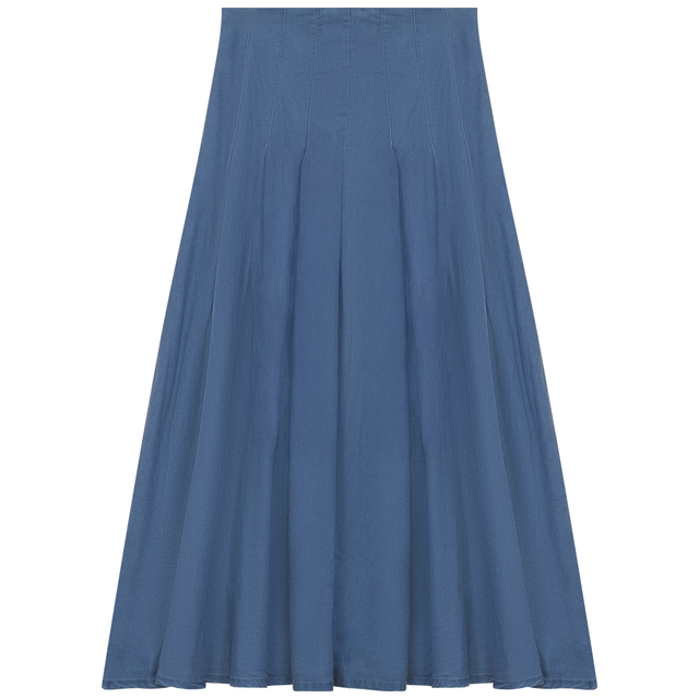 Midi Denim Pleated Skirt 2660