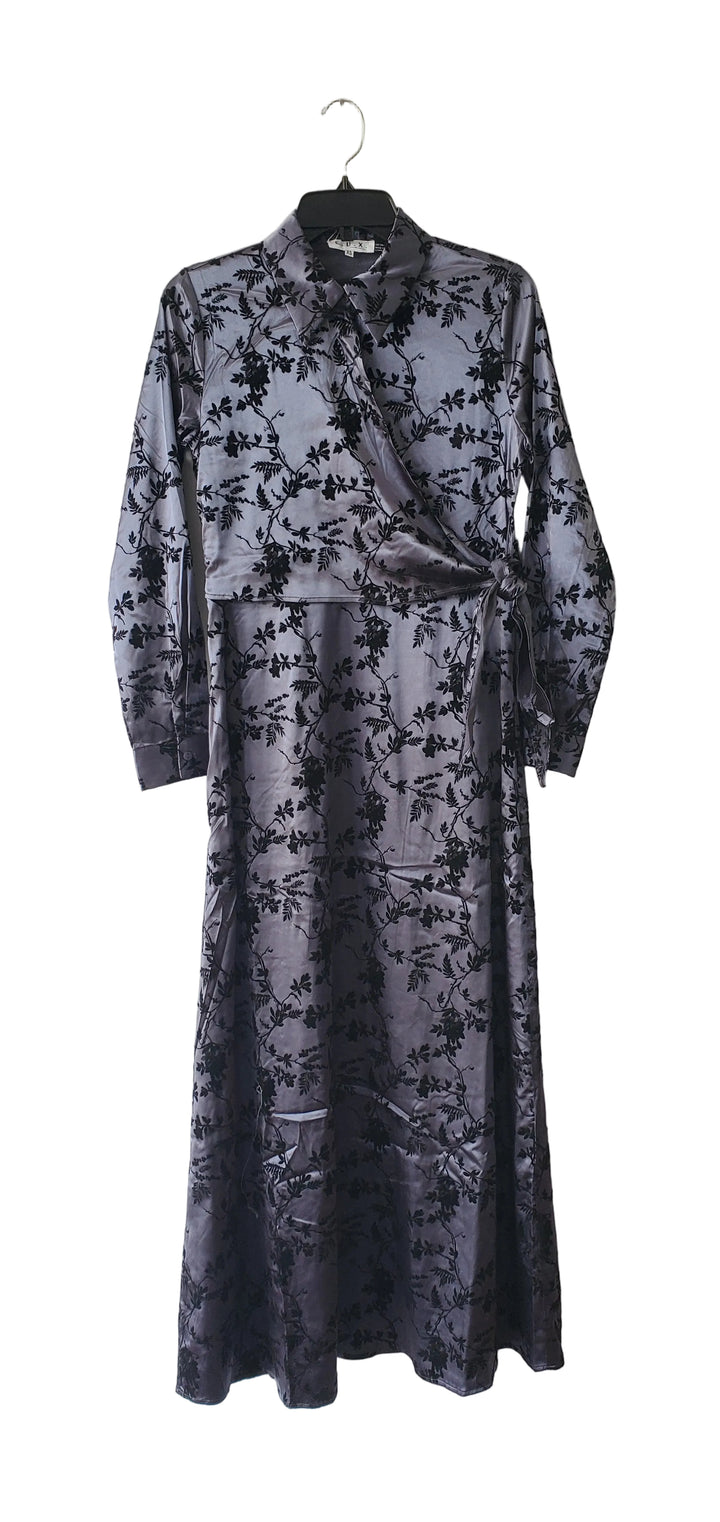 Steel Blue Satin Dress 156