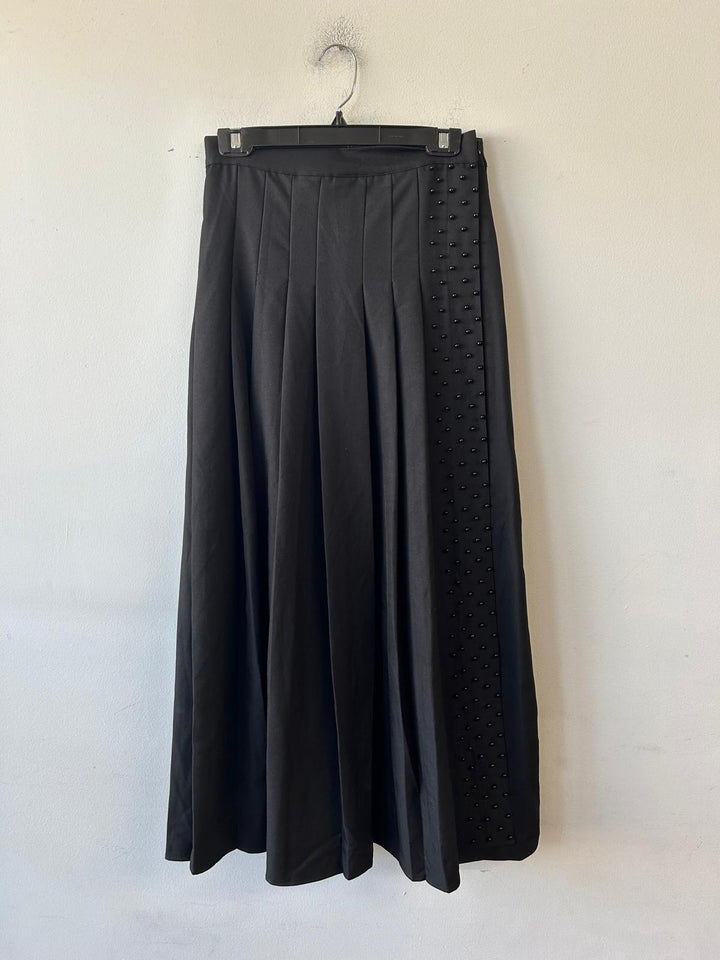 Black Pleated Skirt with Studs 104