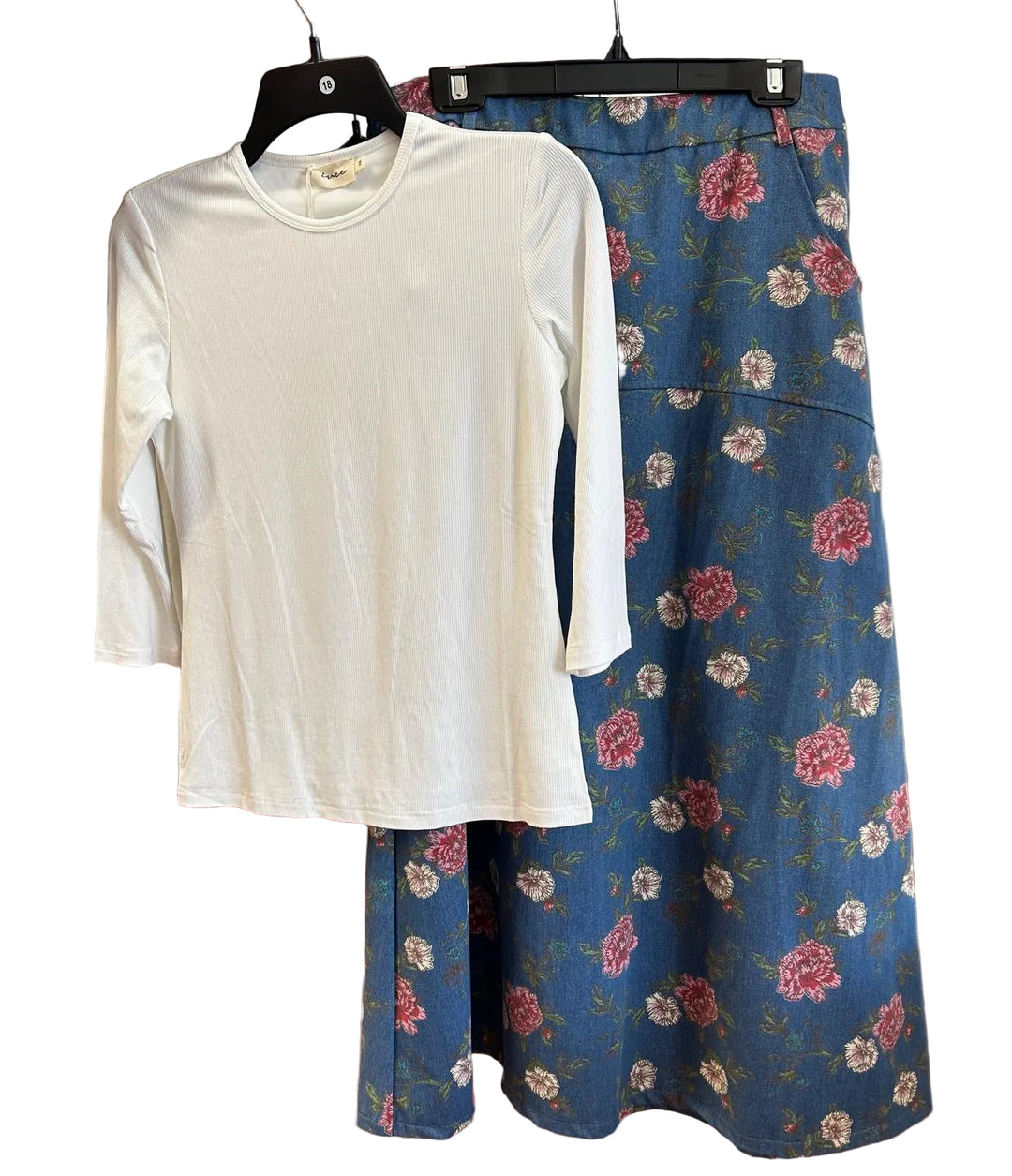 Midi Printed Denim Skirt 2850P