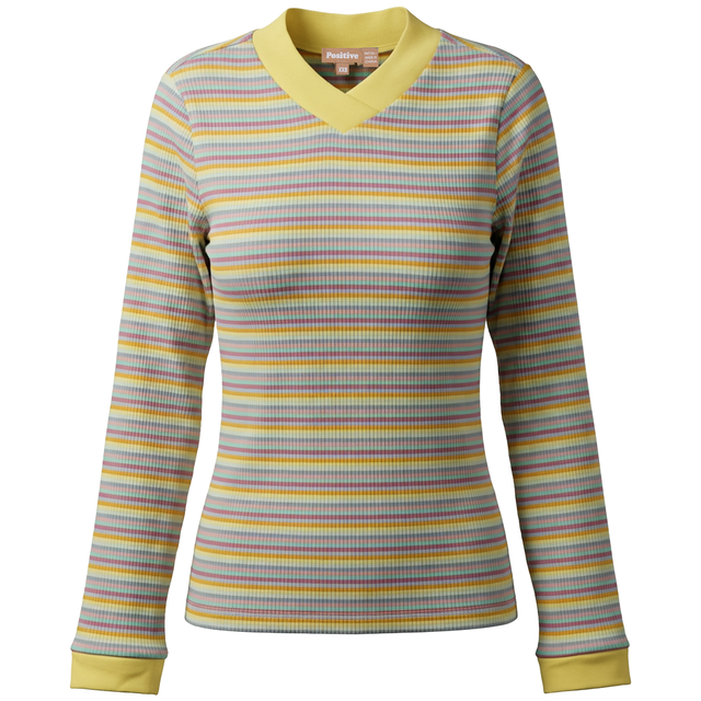 Striped V Neck Tee 2033