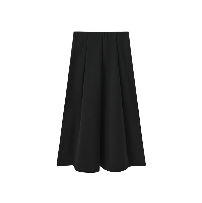 Sweatshirt Paneled Midi Skirt