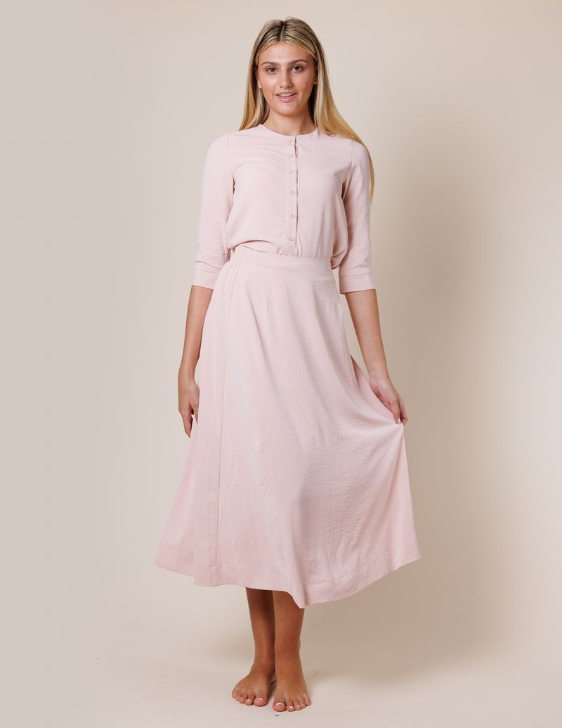 Peach Button-down Top 2132